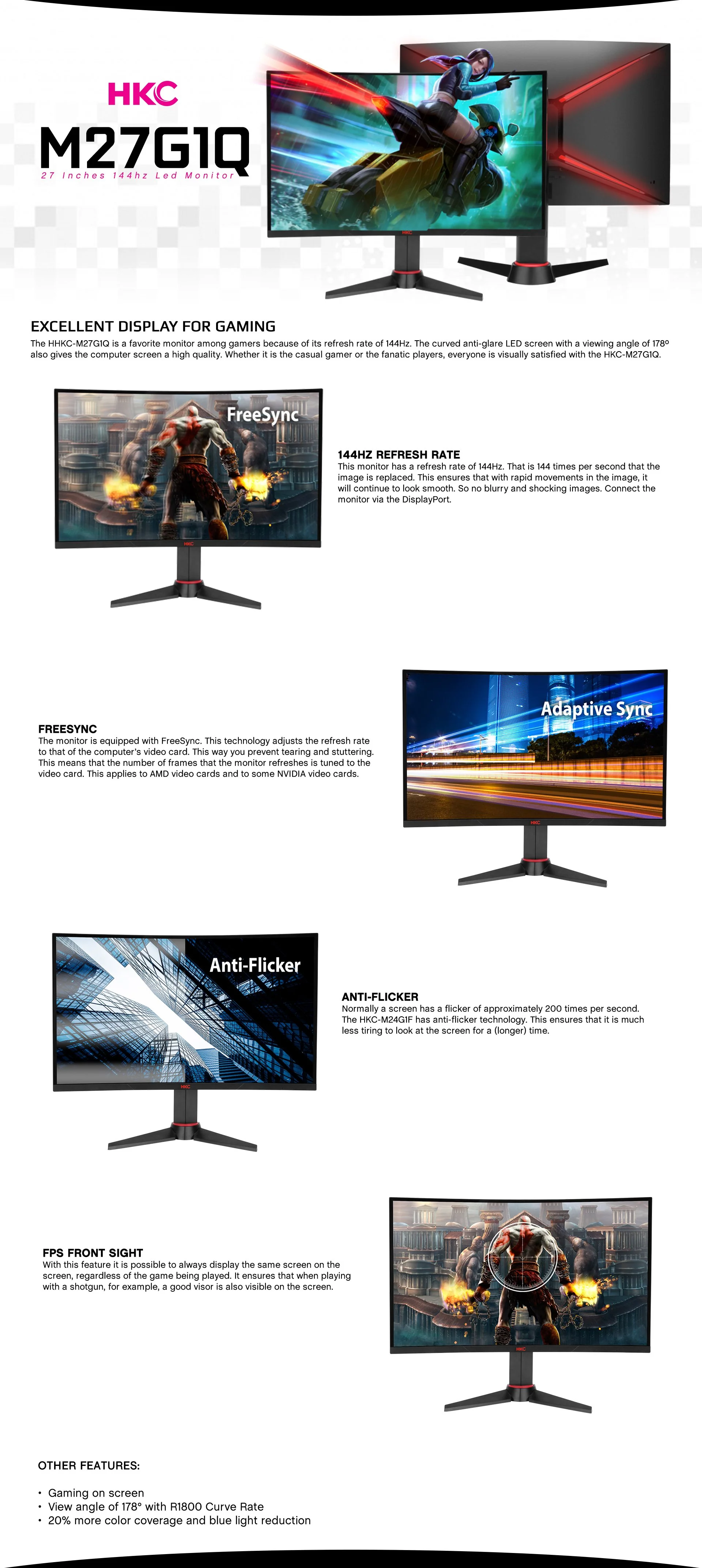 HKC M27G1Q 27 Inches 144hz Led Monitor - Image 5