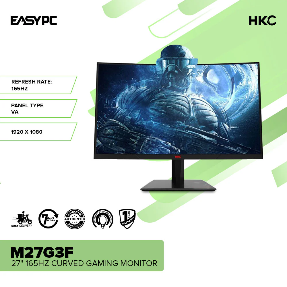 HKC M27G3F 27" 165Hz Free Sync, G-Sync and Curved Gaming Monitor - Image 2