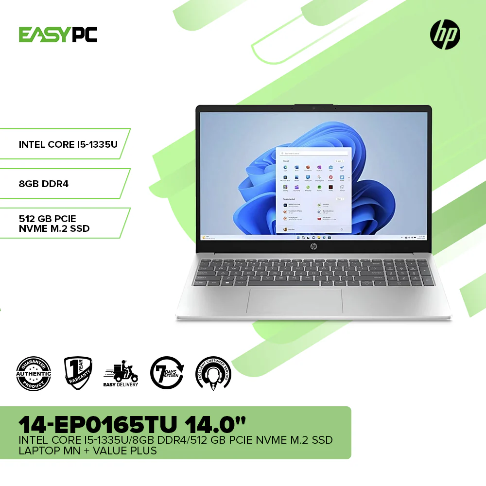 HP 14-ep0165TU 14.0" Intel Core i5-1335U/8GB DDR4/512 GB PCIe NVMe M.2 SSD Laptop MN + Value Plus - Image 2