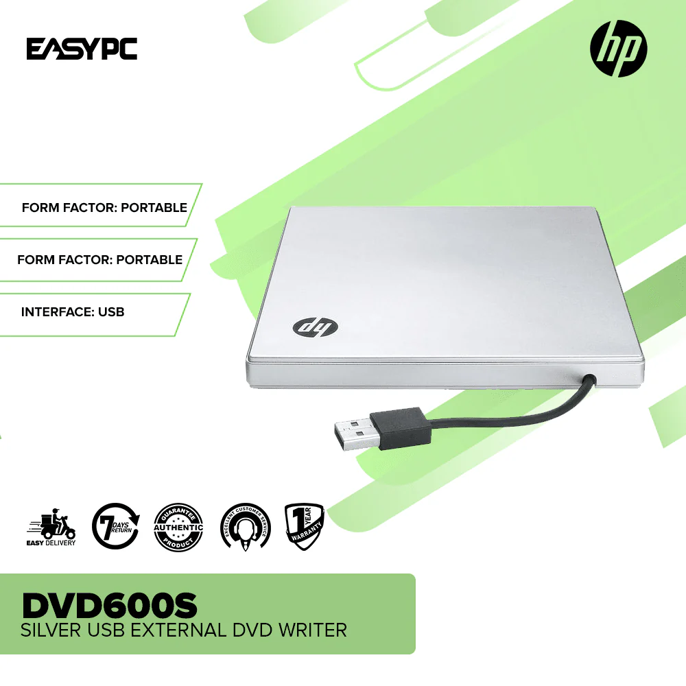 HP DVD600S Silver USB External DVD Writer - Image 2