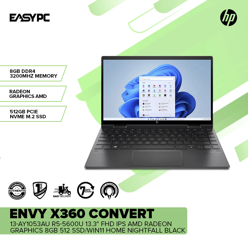 Hp Envy X360 Convert 13-Ay1053Au R5-5600U 8Gb Win11 Amd Radeon Graphics/8Gb/512 Ssd Laptop Universal - Image 2