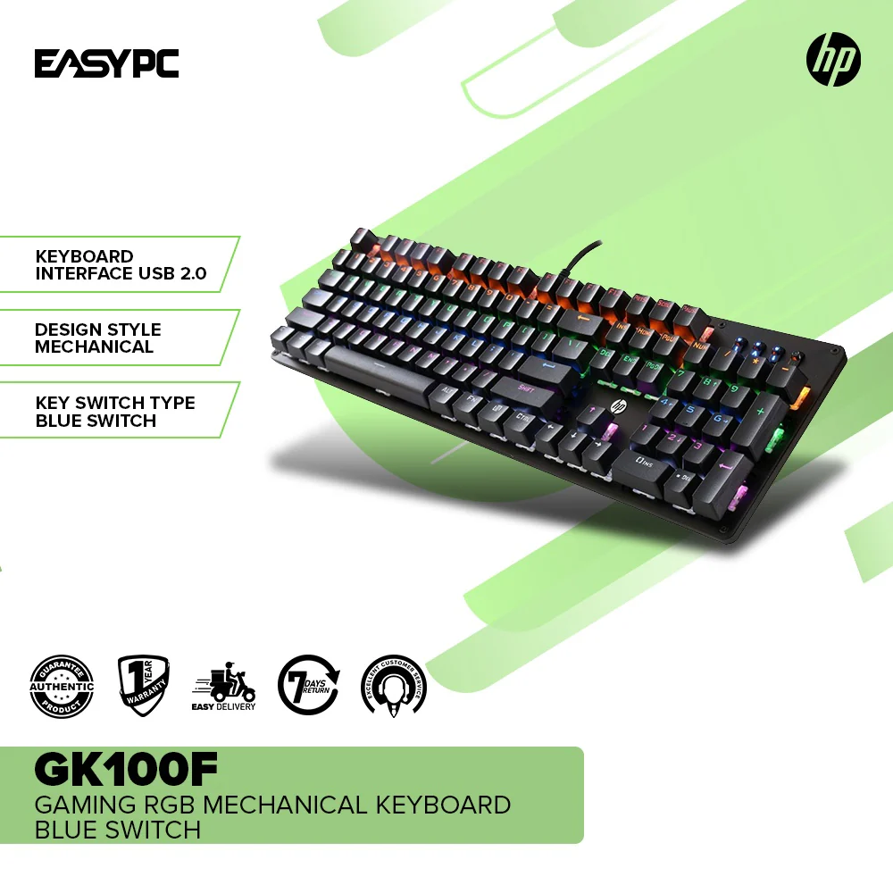 HP GK100F Gaming RGB Mechanical Keyboard Blue switch - Image 2