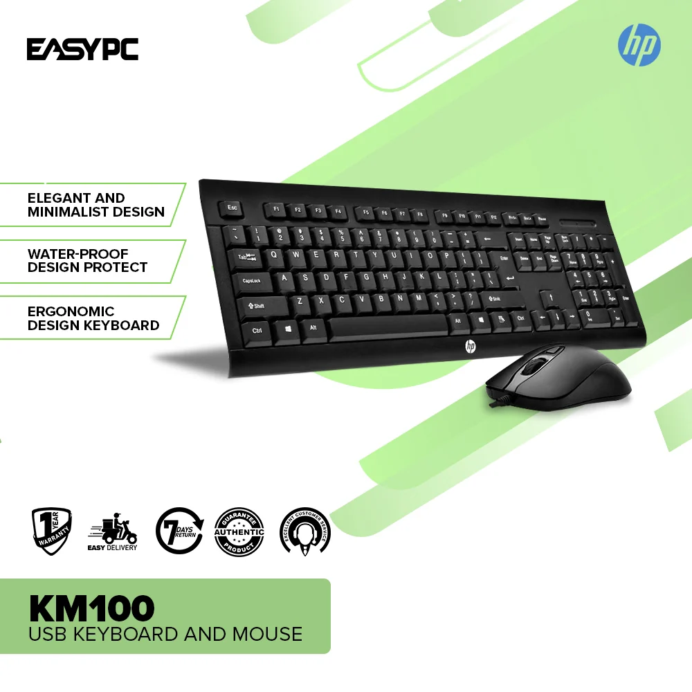 HP KM100 USB Keyboard and Mouse - Image 2