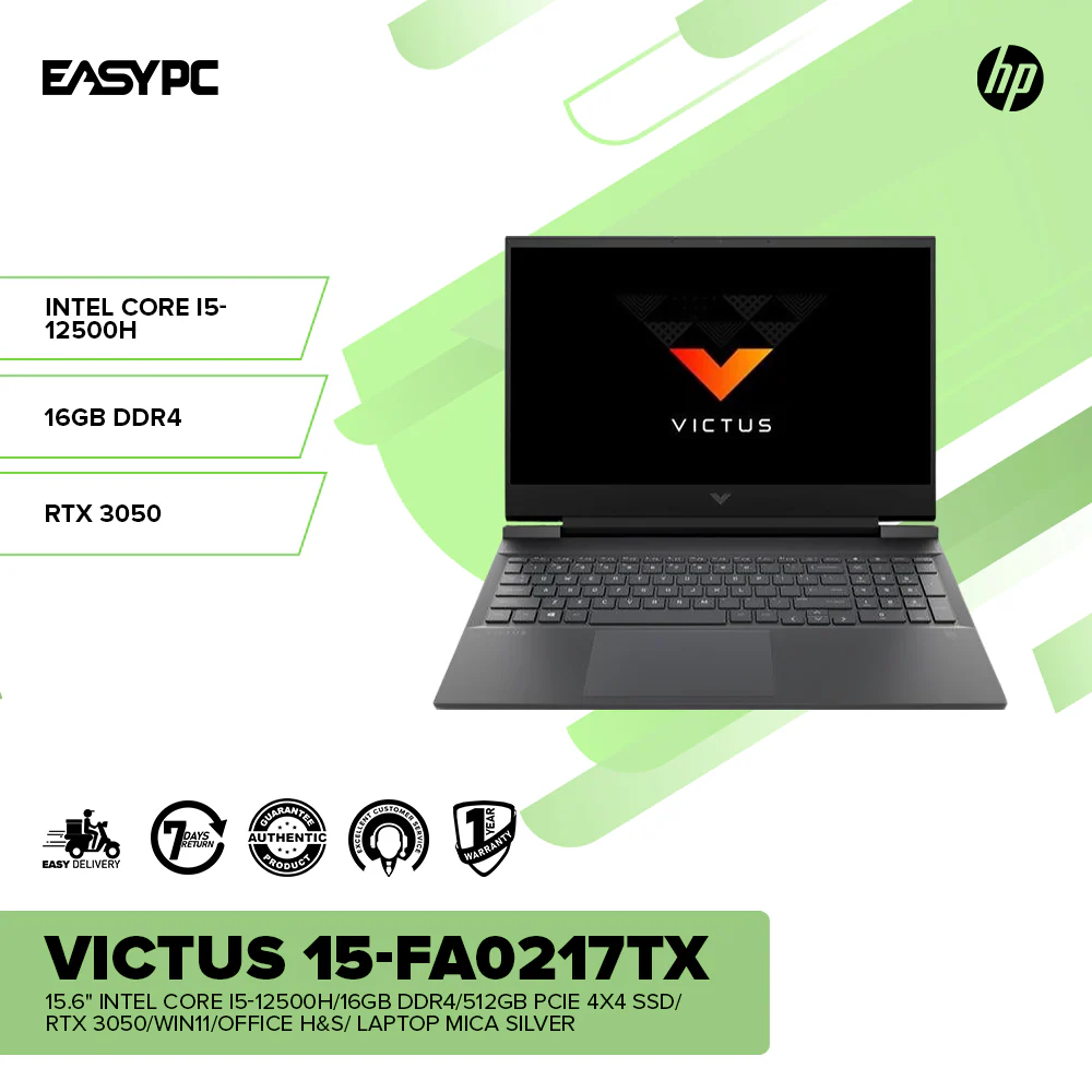 HP VICTUS 15-fa0217TX 15.6" i5-12500H/16GB DDR4/512GB PCIe 4x4 SSD/RTX 3050/Win11/Laptop - Image 2