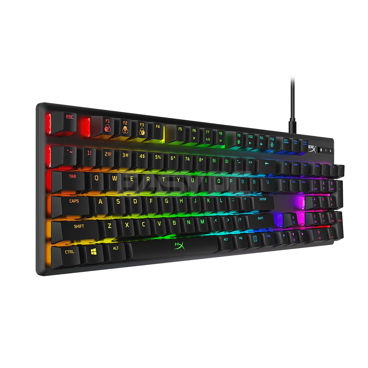 HyperX Alloy Origins Compact, portable design with detachable USB Type-C cable, Dazzling RGB lighting with dynamic effects, Three adjustable keyboard angles, Blue/Red/Aqua RGB Mechanical Gaming Keyboard Switch 1ION - Image 4