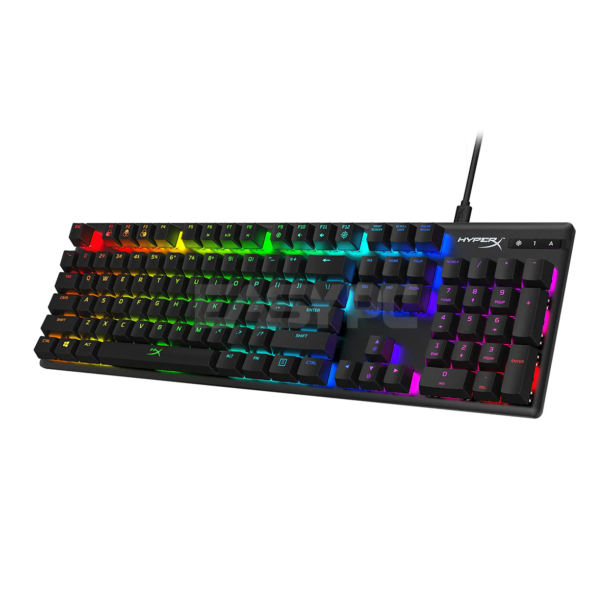 HyperX Alloy Origins Compact, portable design with detachable USB Type-C cable, Dazzling RGB lighting with dynamic effects, Three adjustable keyboard angles, Blue/Red/Aqua RGB Mechanical Gaming Keyboard Switch 1ION - Image 5