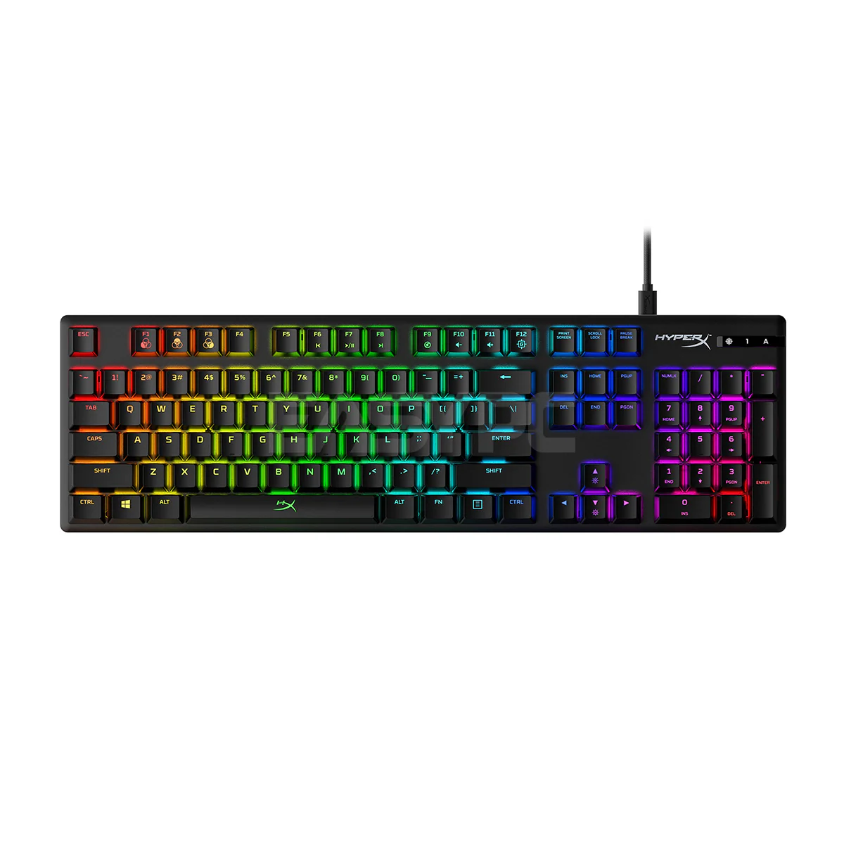 HyperX Alloy Origins Compact, portable design with detachable USB Type-C cable, Dazzling RGB lighting with dynamic effects, Three adjustable keyboard angles, Blue/Red/Aqua RGB Mechanical Gaming Keyboard Switch 1ION - Image 8