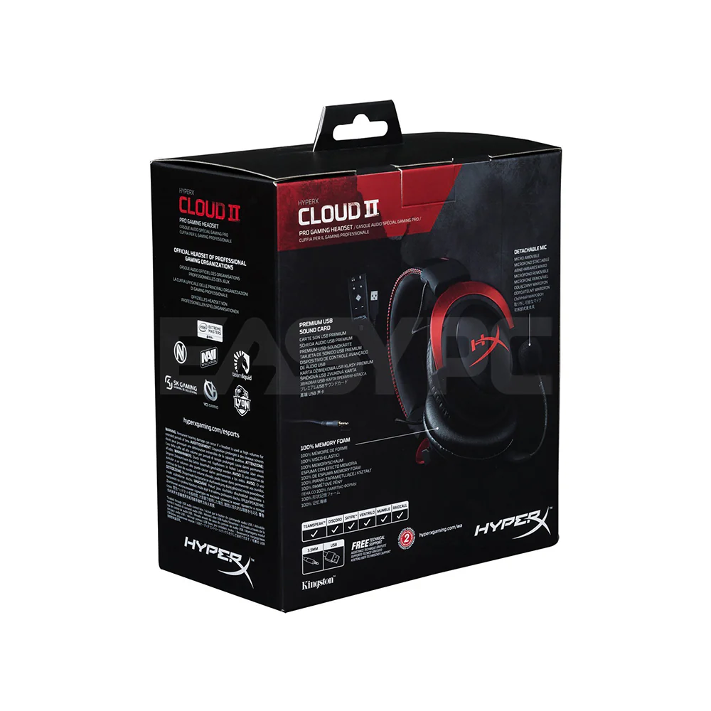 Kingston HyperX Cloud II Gaming Headset Red - Image 3