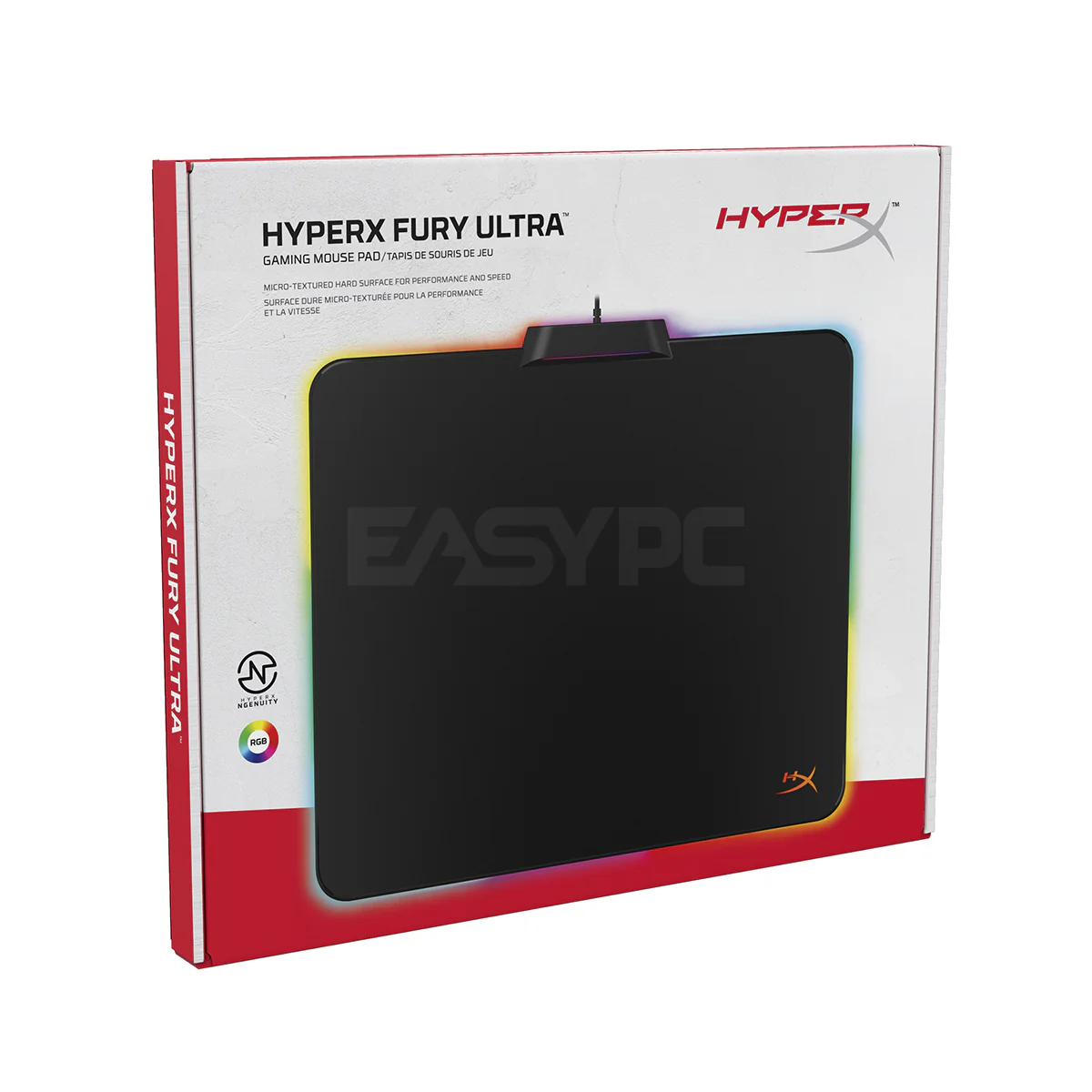 HyperX FURY Ultra RGB Stable, anti-slip rubber base Dynamic 360¡ RGB lighting and effects Braided Gaming Mouse Pad (HX-MPFU-M) 1ION KIHX2287