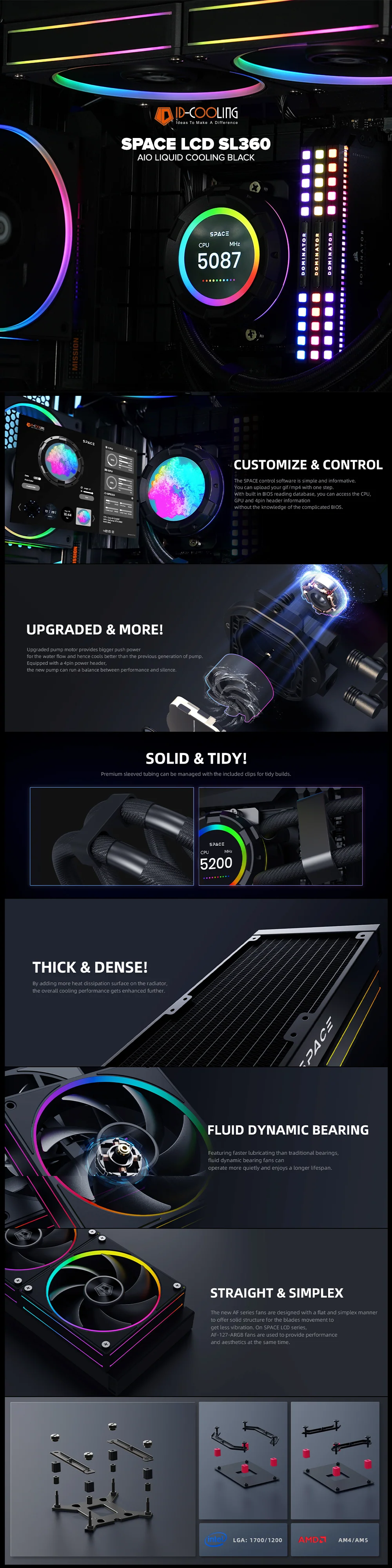 ID Cooling SPACE LCD SL360 AIO Liquid Cooling Black - Image 5