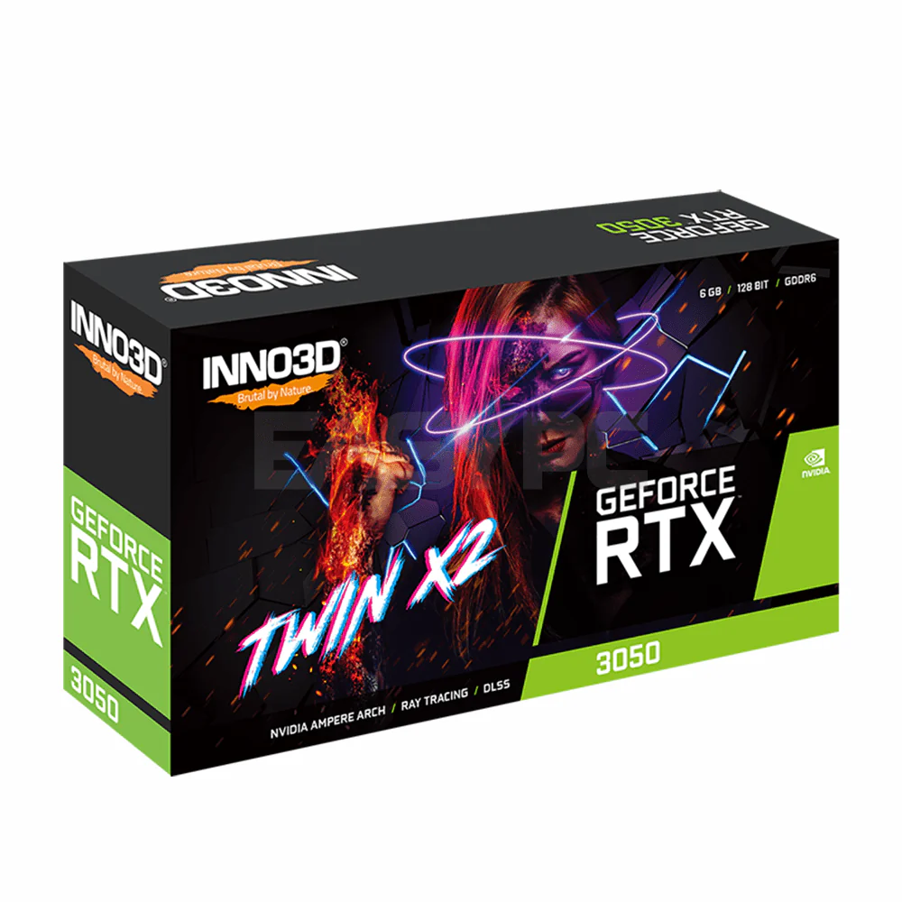 Inno3D Nvidia Geforce RTX 3050 Twin X2 OC N30502-06D6-1711VA60 6GB 128bit GDDR6 Videocard - Image 4