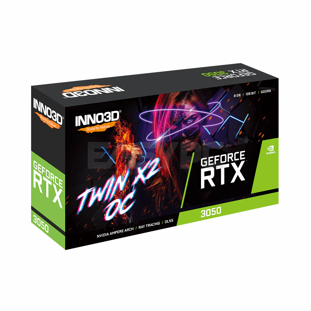 Inno3D Nvidia Geforce RTX 3050 Twin X2 OC N30502-08D6X-1711VA41 8GB 128bit GDDR6 Videocard - Image 3