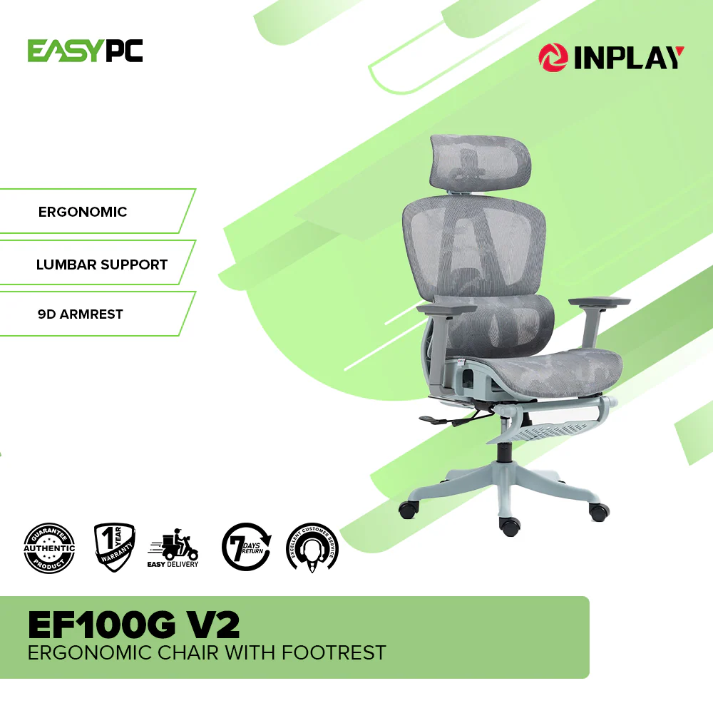 InPlay EF100G V2 Ergonomic Chair With Footrest - Image 5