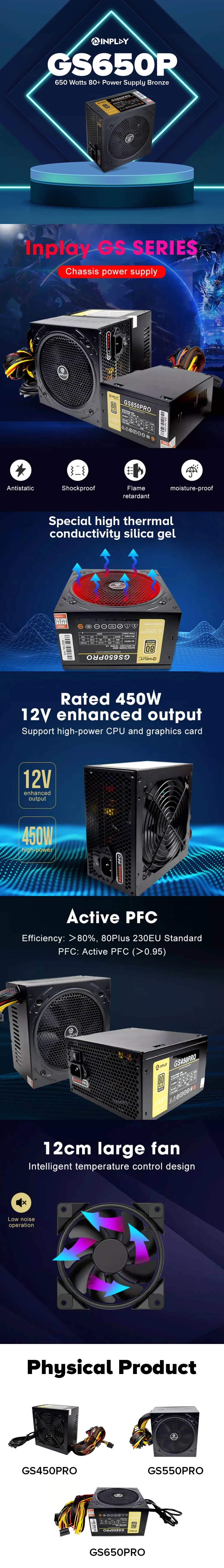 InPlay GS450P 450 Watts |  GS550P 550 Watts | GS650P 650 Watts 80+ Power Supply Bronze - Image 14