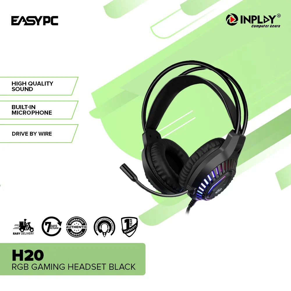 Inplay H20 RGB Gaming Headset Black - Image 2