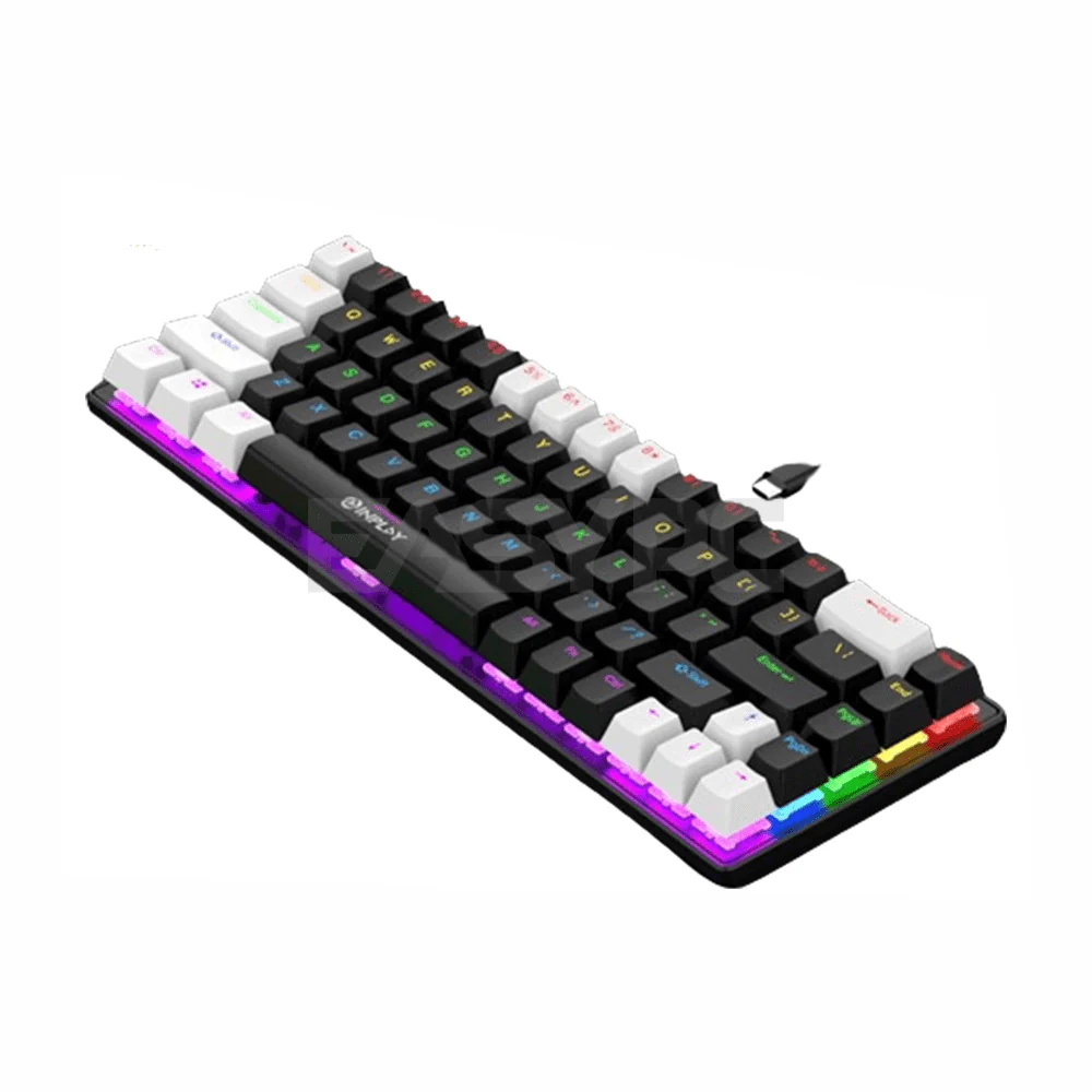 Inplay NK680-M Red switch Mechanical Gaming Keyboard Black white - Image 4