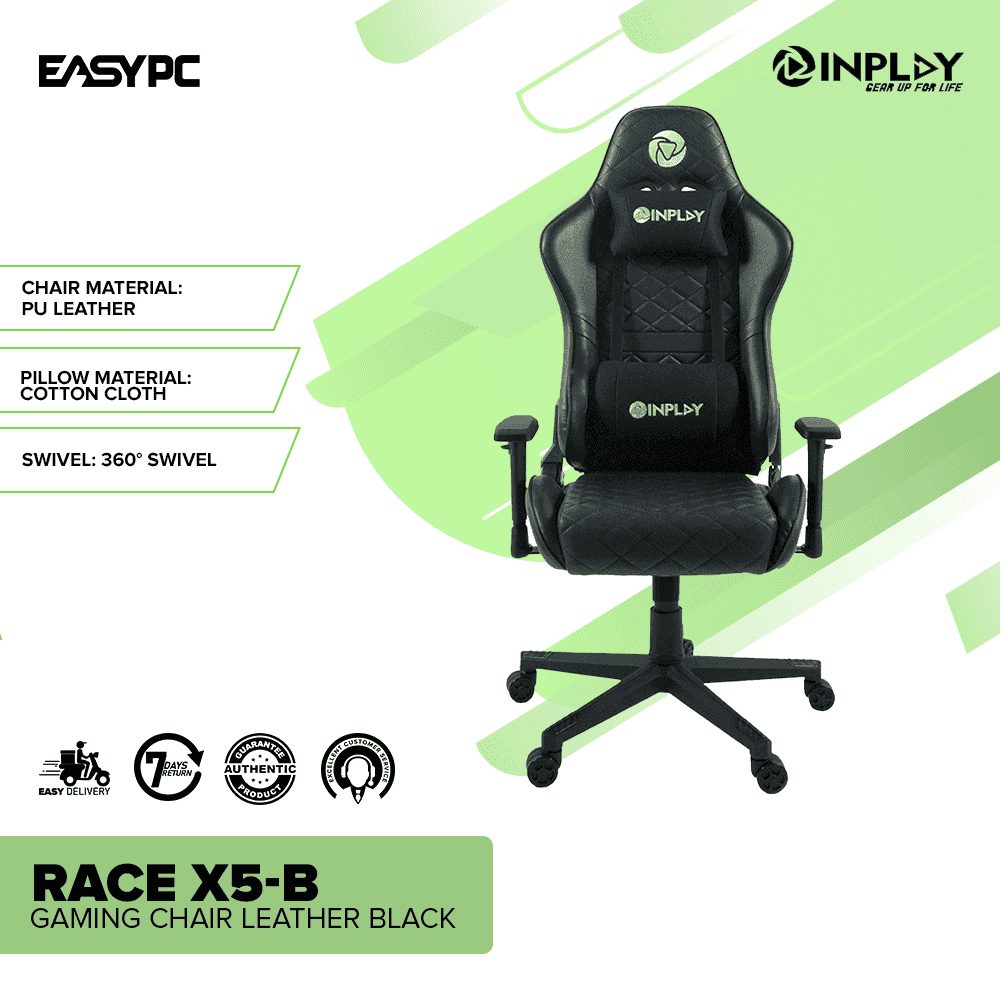 Inplay Race X5-B Gaming Chair Leather Black - Image 2