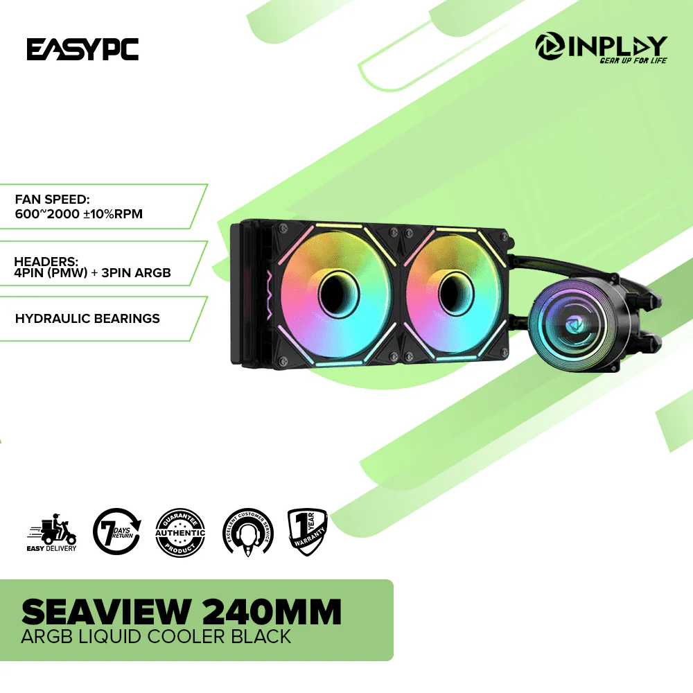 Inplay Seaview 240mm ARGB Liquid Cooler Black - Image 2
