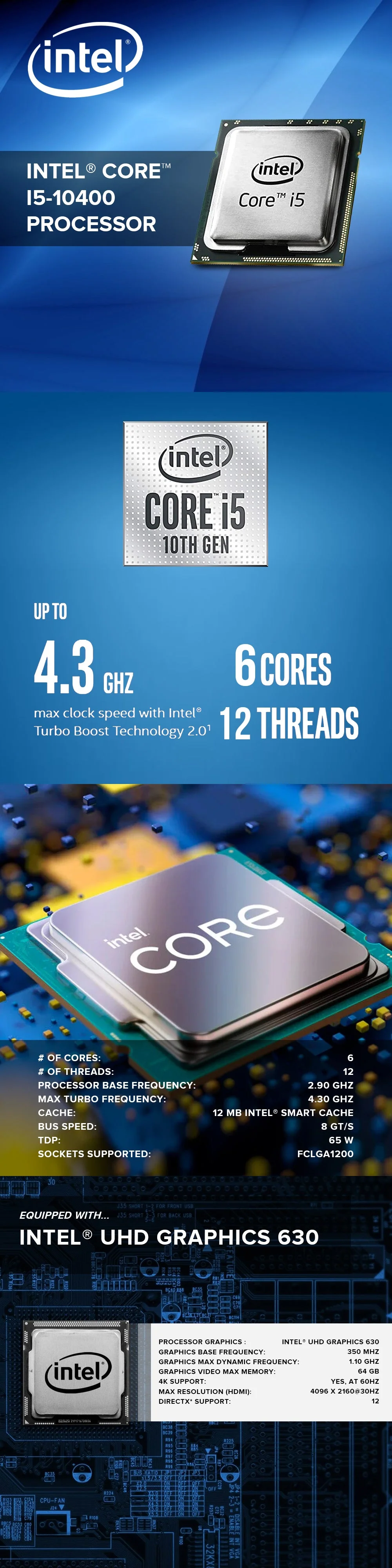 10th Generation Intel Core I5-10400 1200 2.9GHz CPU - No Box - Image 5
