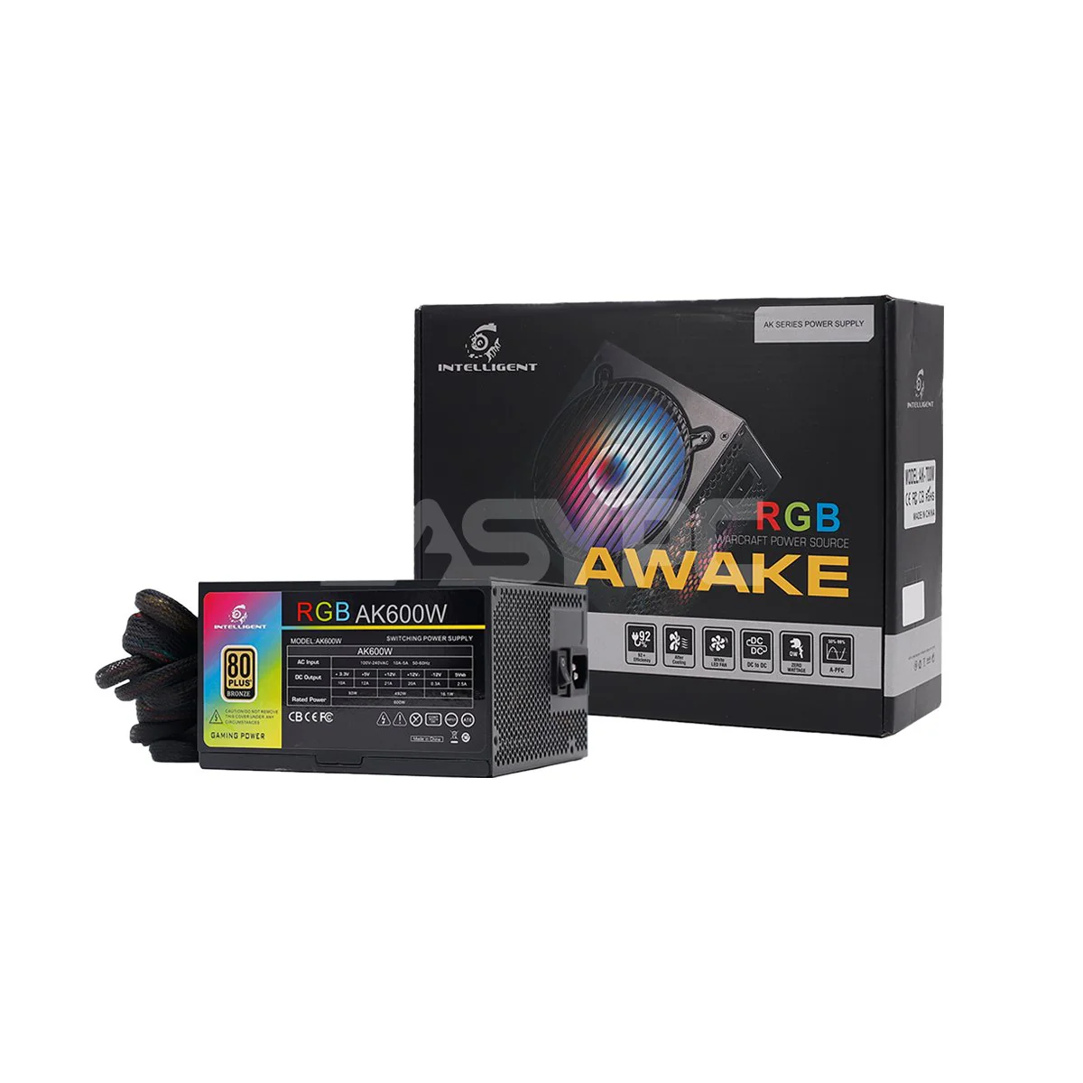 Intelligent Awake AK600W 600W 80+ RGB Power Supply Bronze