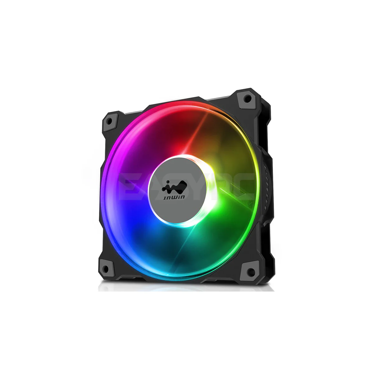 InWin  Chassis Fan JUPITER AJ120 3 in 1    designed for RGB enthusiasts for their case fans, seven blades, sleeve bearings with a long lifespan, ARGB LEDs with 16.8 million color options and a ARGB one-click Controller.  ARGB  Chassis Fan - Image 4