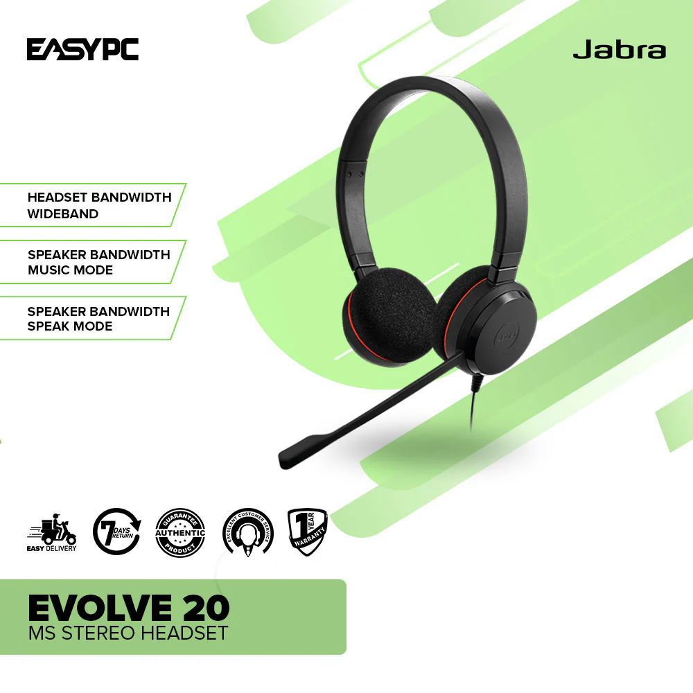 Jabra Evolve 20 Stereo UC Headset - Image 2