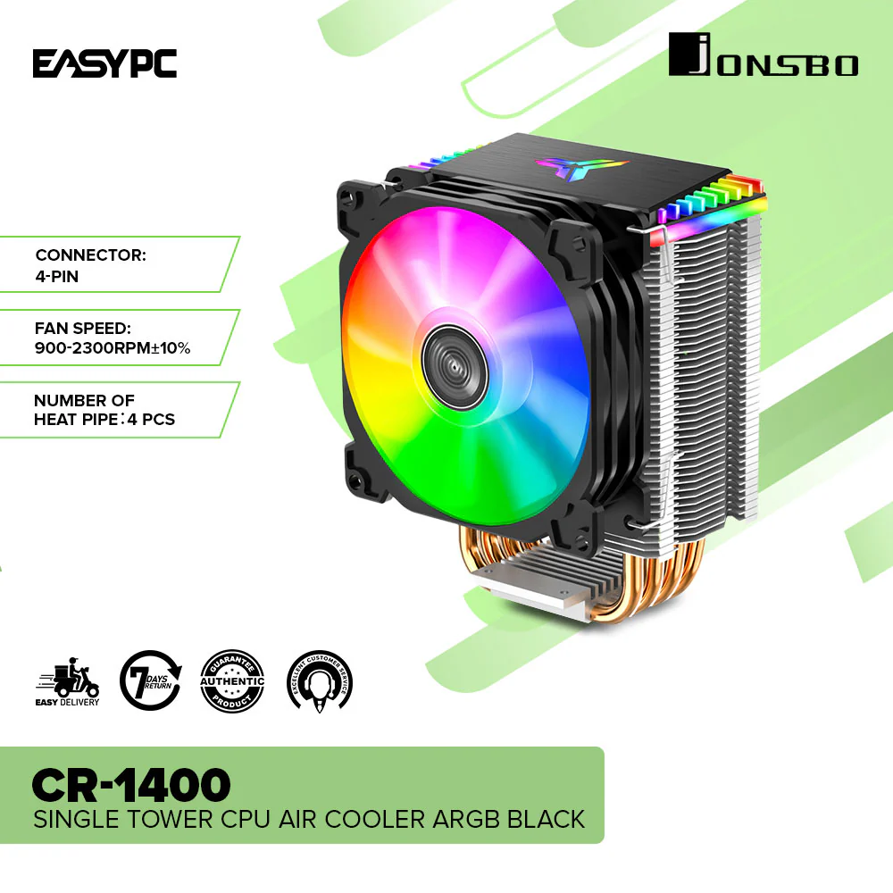 Jonsbo CR-1400 Single Tower CPU Air Cooler ARGB Black - Image 2