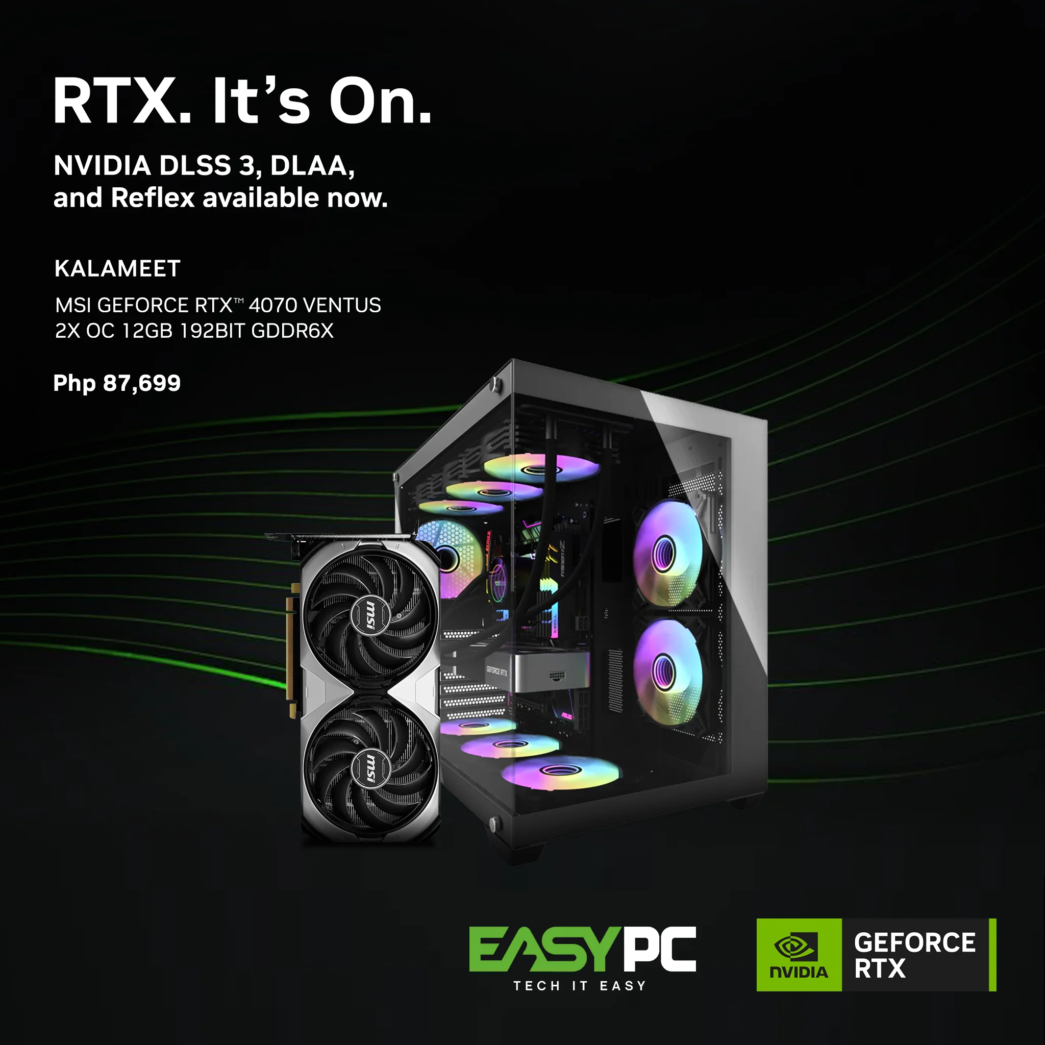 KALAMEET Gaming Desktop / Ryzen 7 7600 / B650M / 16GB DDR5 / 1TB M.2 SSD / RTX 4060TI / 650w PSU 80+ Bronze / &nbsp;PC Case ATX&nbsp;