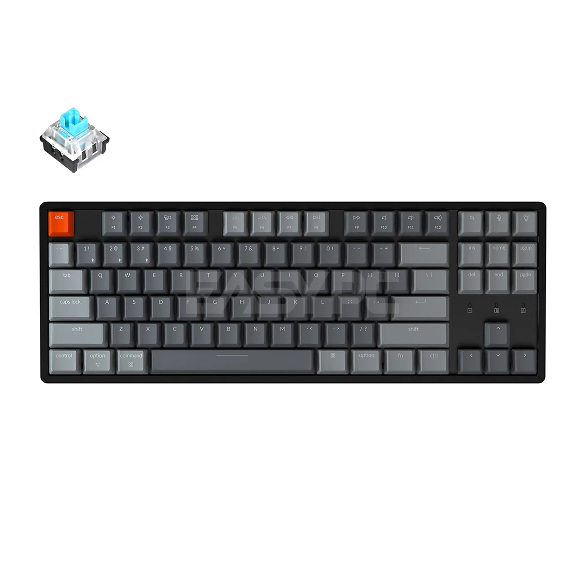 Keychron K8 RGB TKL Mechanical Keyboard - Blue Switch/Aluminum/Hot-swappable/Wireless & Wired/For Mac/iOS/Windows/Android (K8J2) 4JT KEK81635