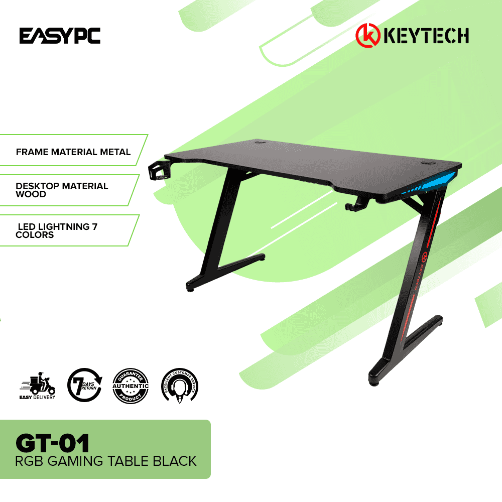 Keytech GT-01 RGB Gaming Table Black - Image 2