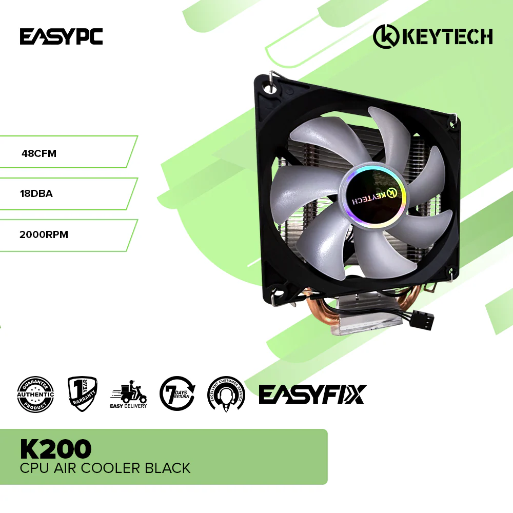 Keytech K200 CPU Air cooler Black - Image 2