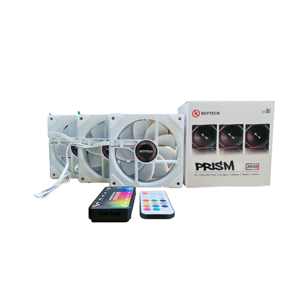 Keytech PRISM 3in1 120mm Chassis Fan White