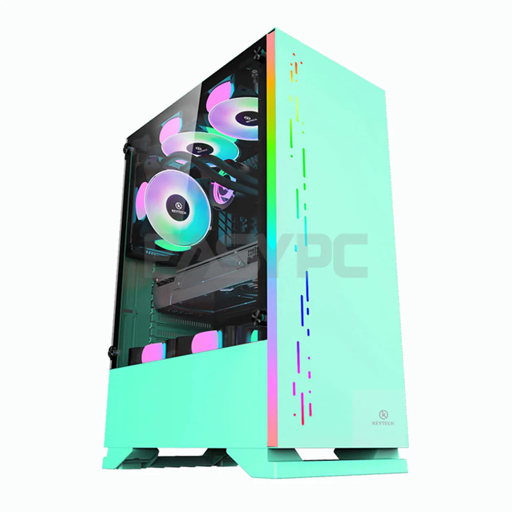 Keytech Shield Mid Tower Gaming PC Case Pink, White, Black or Mint - Image 10