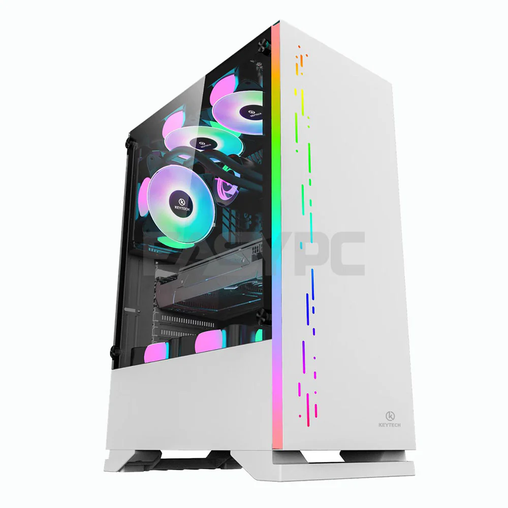 Keytech Shield Mid Tower Gaming PC Case Pink, White, Black or Mint - Image 4