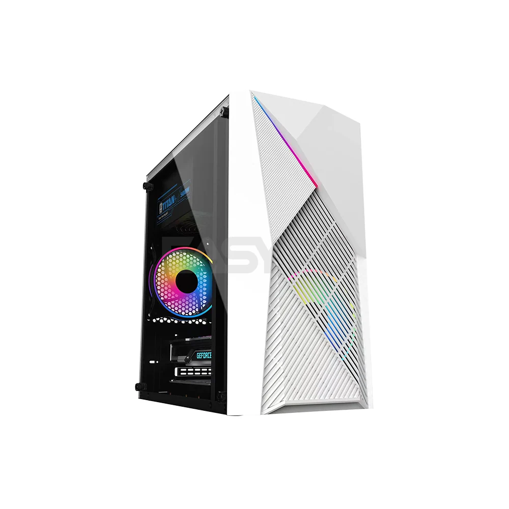 Keytech Storm Trooper with 2 ARGB Fan MATX Gaming Case White