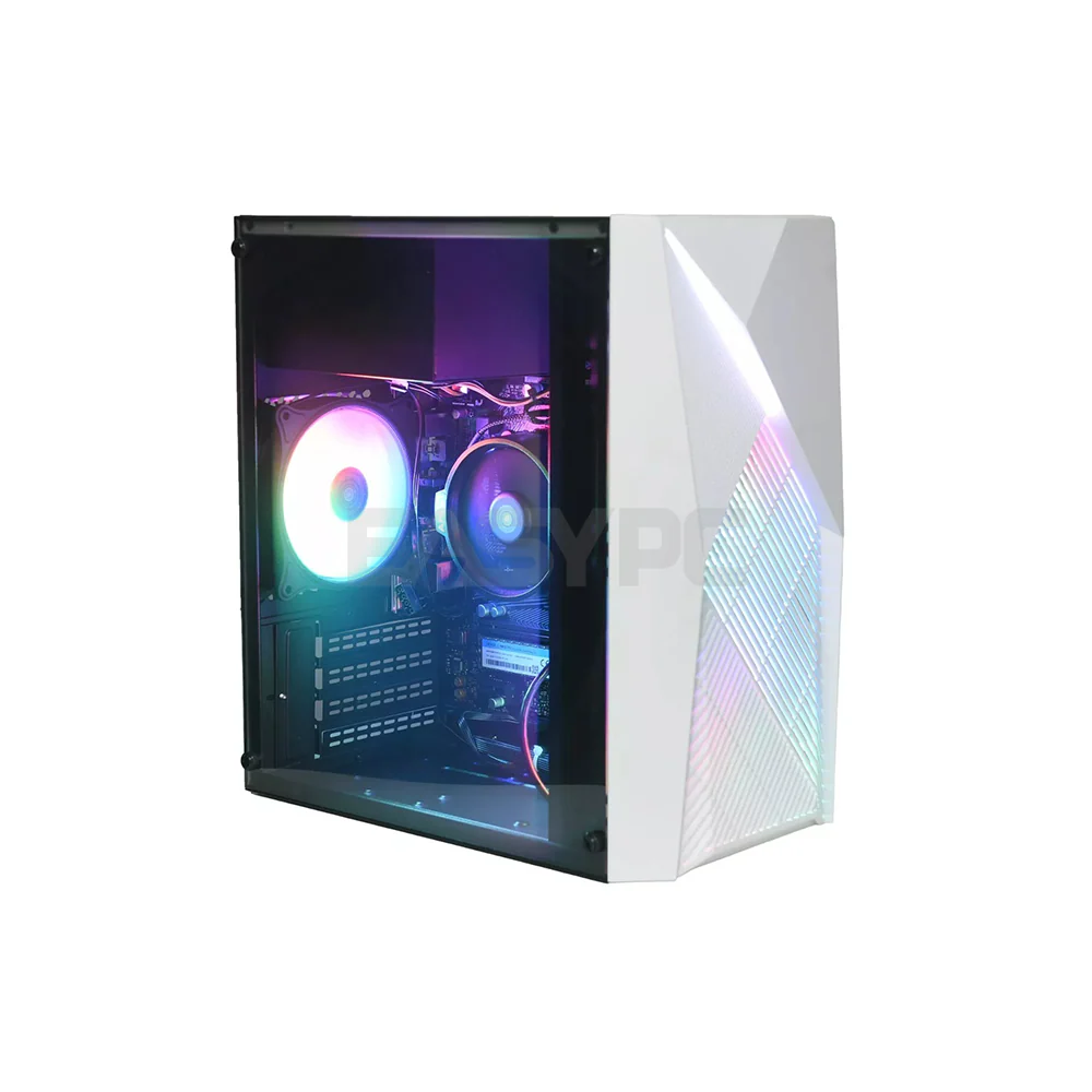 Keytech Storm Trooper with 2 ARGB Fan MATX Gaming Case White - Image 4