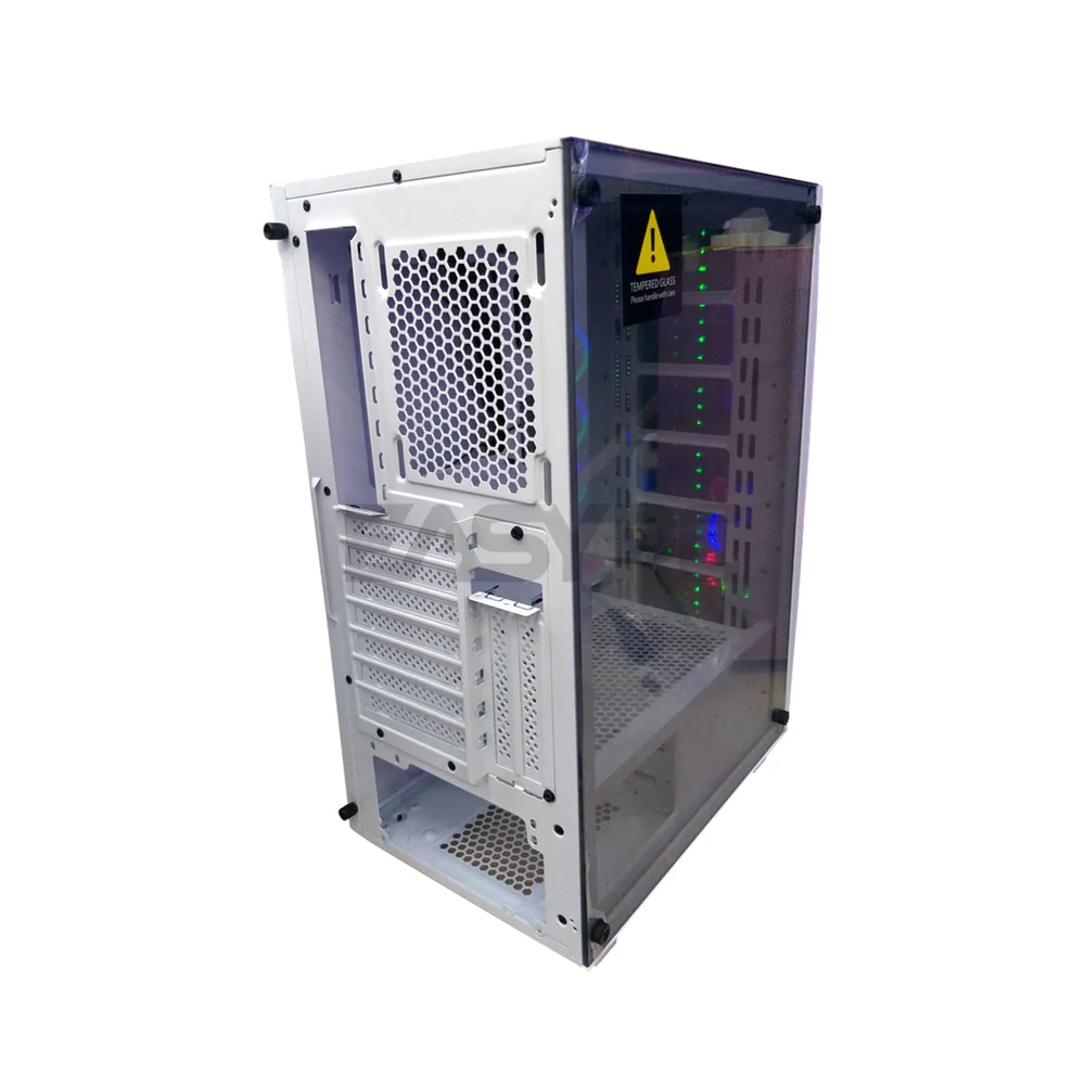 Keytech T-1000 Mid Tower Tempered Glass Black and White  Gaming PC Case - Image 10