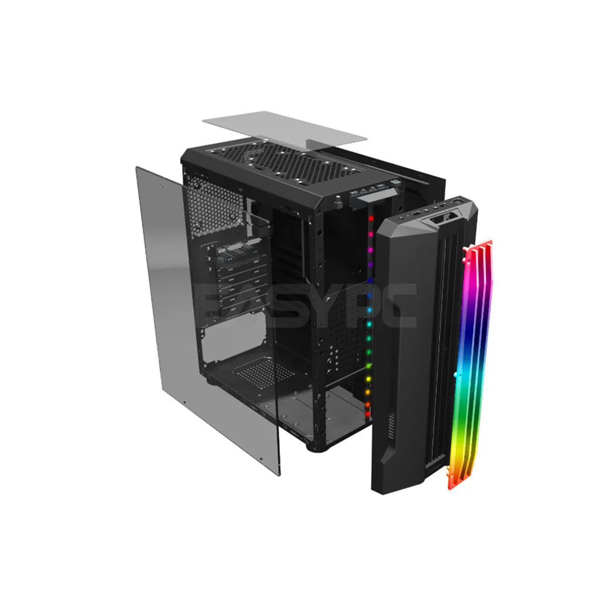 Keytech T300 Mid Tower Gaming PC Case Black - Image 3