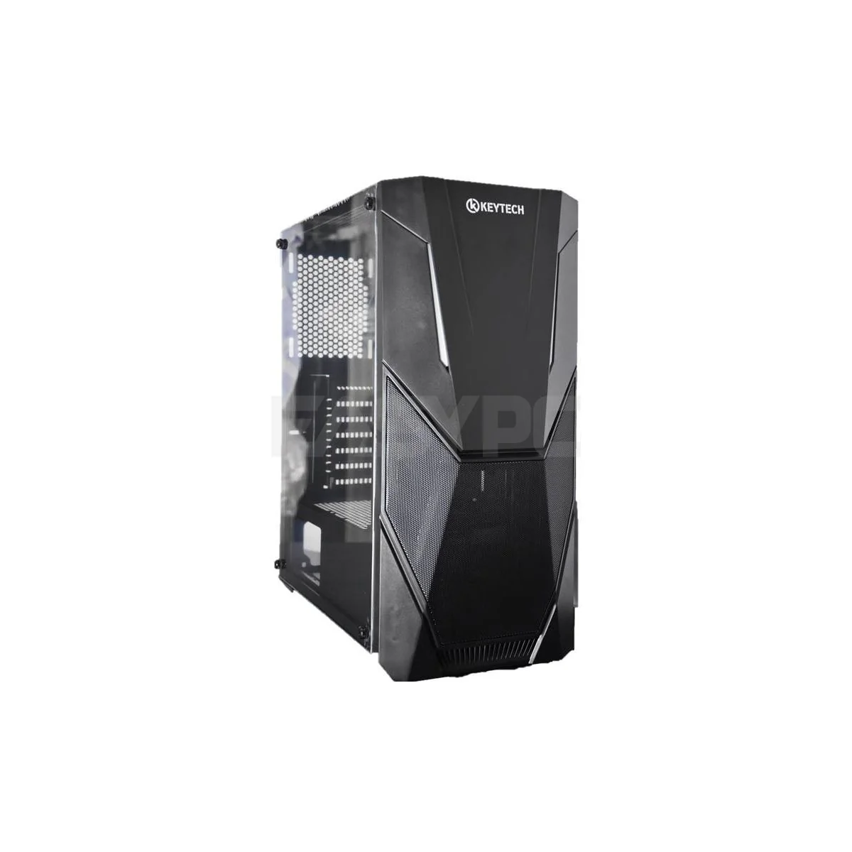 Keytech T-5000 Mid Tower 7 slot PCI, 8 Pcs Fan Slot PC Case Gaming Black