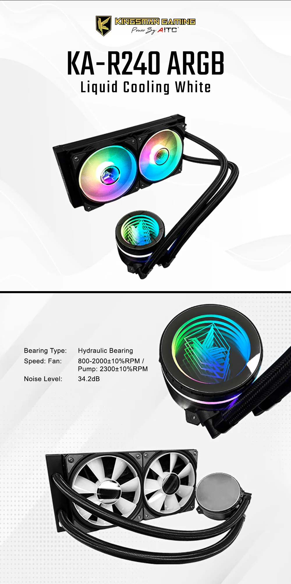 Kingsman KA-R240 ARGB Liquid Cooling Black - Image 5