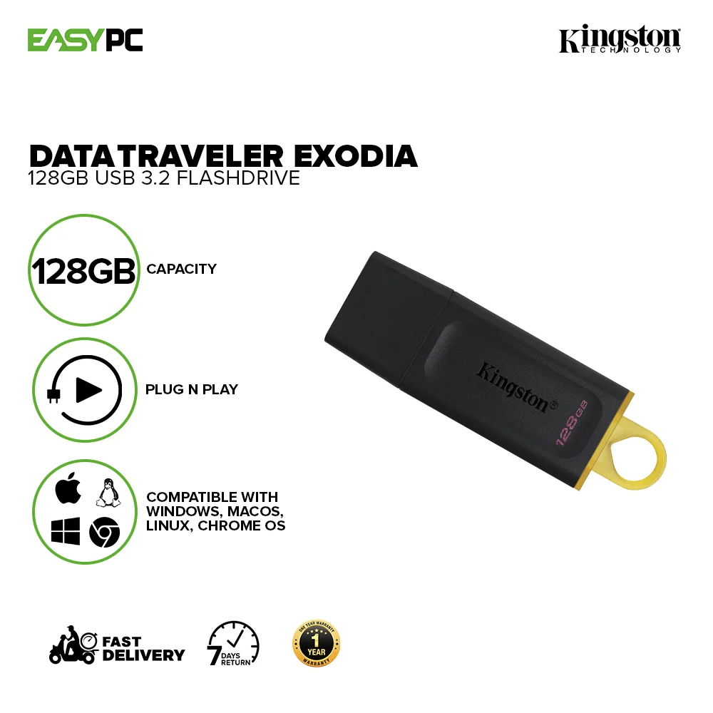 Kingston DataTraveler Exodia 32GB, 64GB and 128GB, Quick and convenient lightweight storage solution Plug and Play Usb 3.2 Flashdrive - Image 12