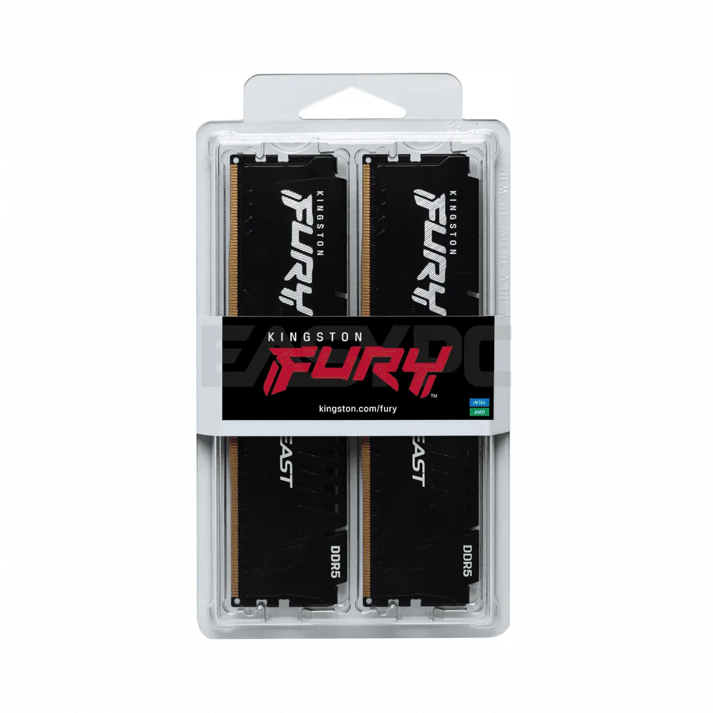 Kingston Fury Beast 32gb KF556C40BBK2-32 2x16 5600MT/s Ddr5 CL40 Memory Black Intel XMP - Image 4