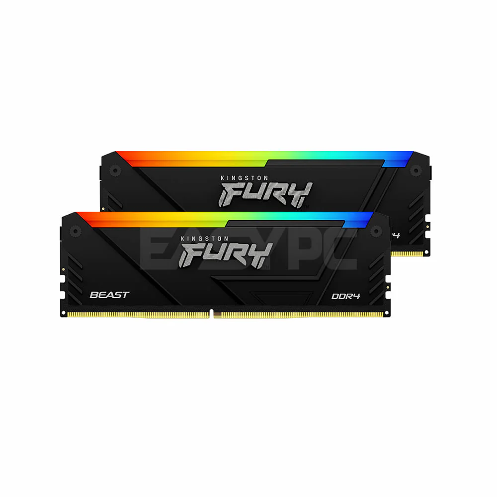 Kingston Fury Beast KF432C16BB2AK2/16 16gb 2x8 3200MT/s Ddr4 RGB Memory Black