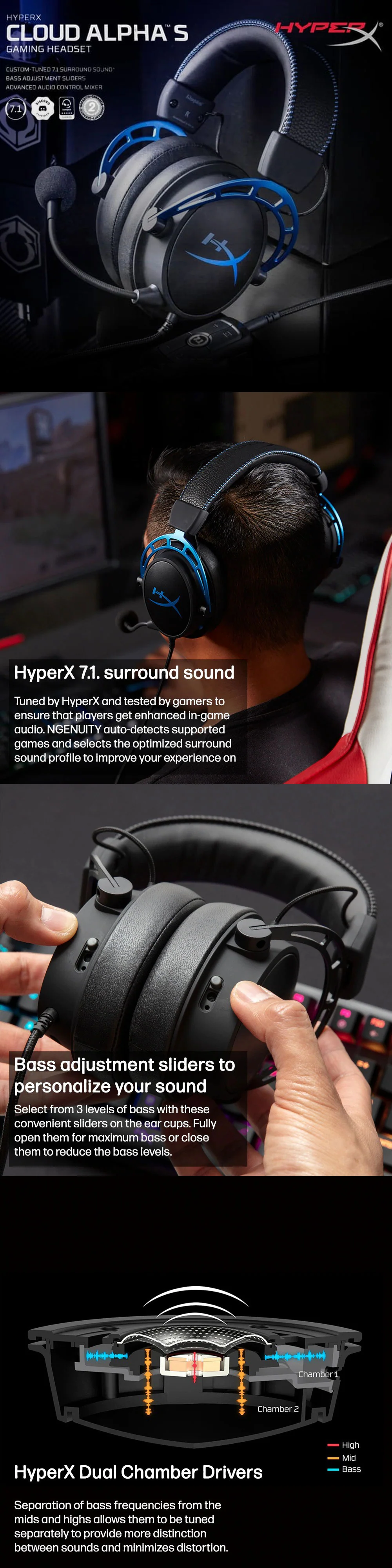 Kingston HyperX Cloud Alpha S 7.1 HyperX 7.1. Gaming Headset Black - Image 8