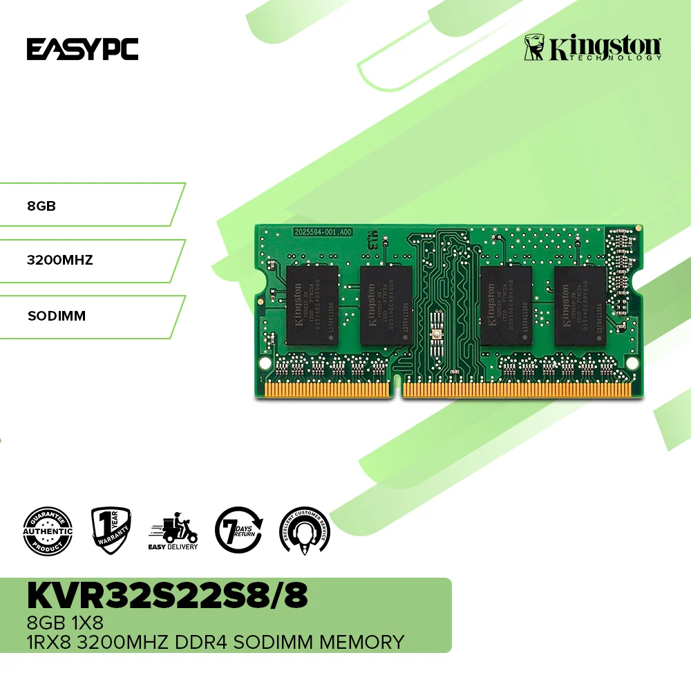 Kingston KVR32S22S8/8 8gb 1x8 1Rx8 3200mhz Ddr4 Sodimm Memory - Image 2