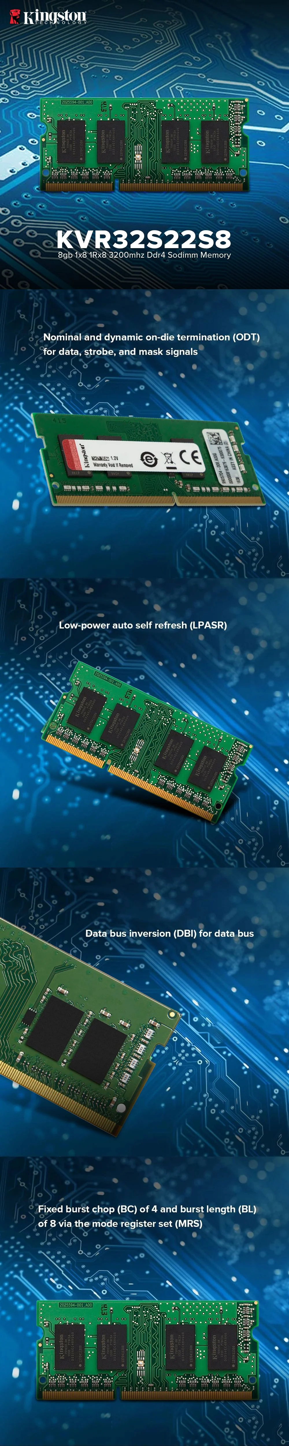 Kingston KVR32S22S8/8 8gb 1x8 1Rx8 3200mhz Ddr4 Sodimm Memory - Image 6