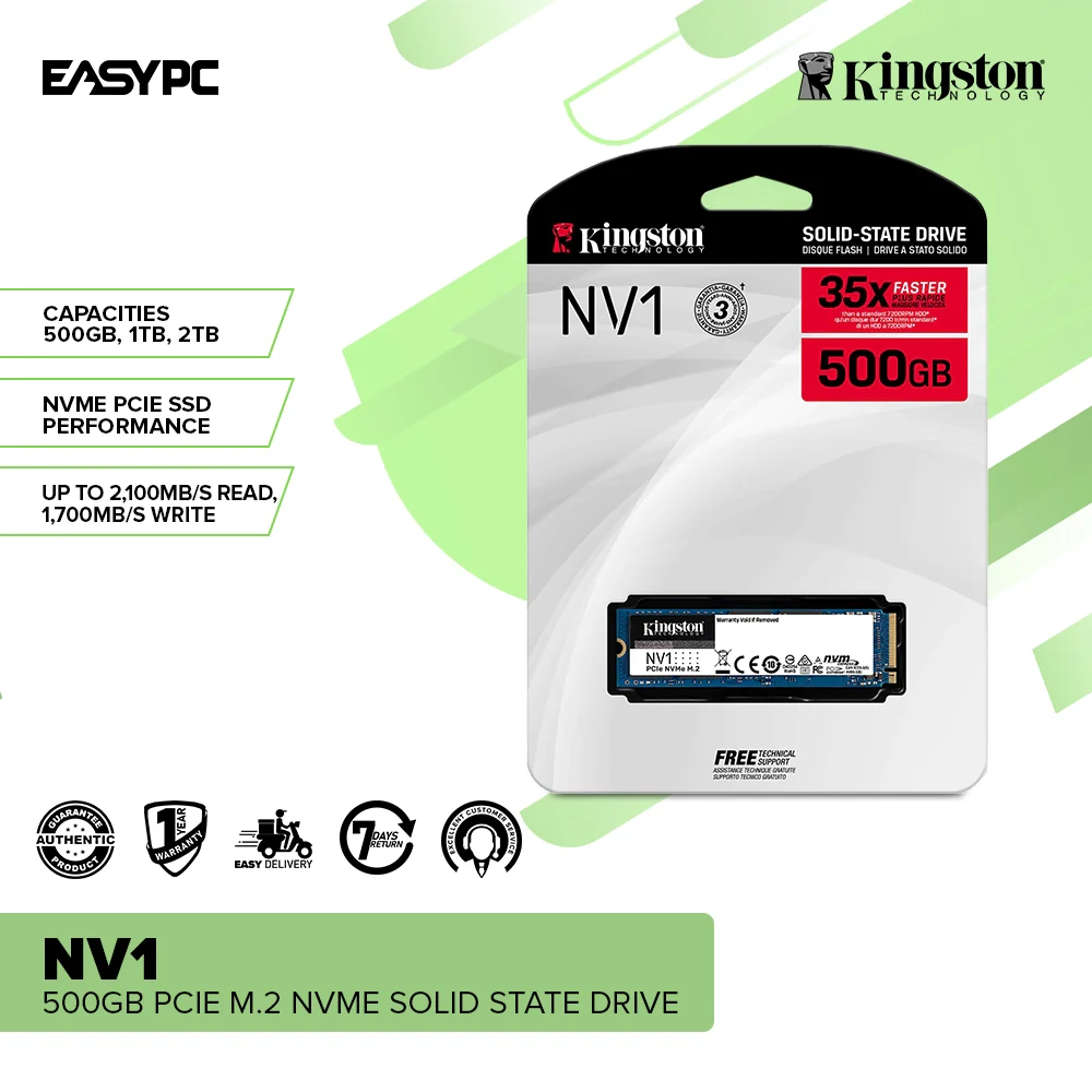 Kingston NV1 PCIe M.2 3.0 NVME 500GB, 250GB, 1TB, 2TB and NV2 PCIe 4.0 250GB, 500GB, 1TB, 2TB - Image 2