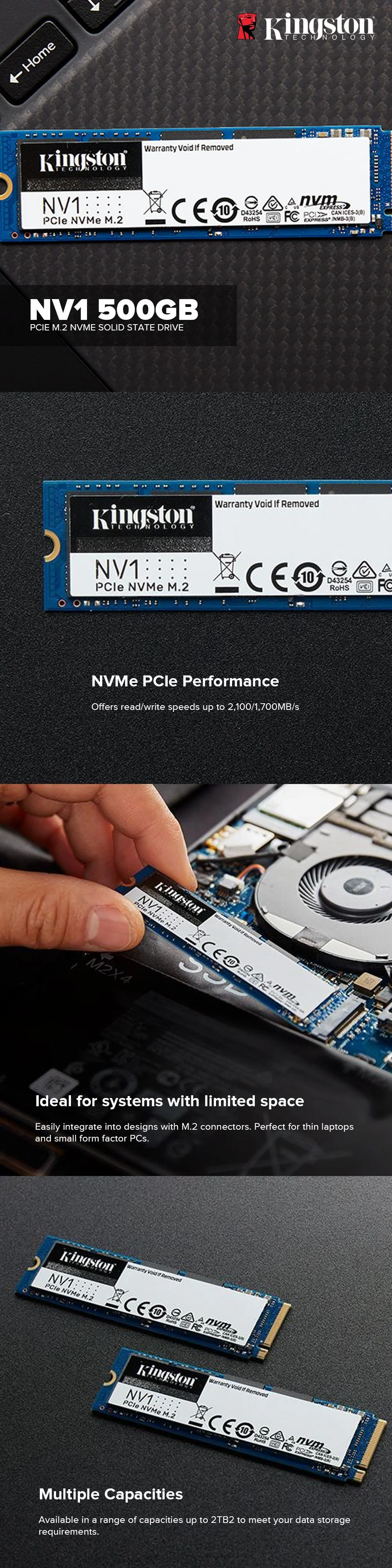 Kingston NV1 PCIe M.2 3.0 NVME 500GB, 250GB, 1TB, 2TB and NV2 PCIe 4.0 250GB, 500GB, 1TB, 2TB - Image 30