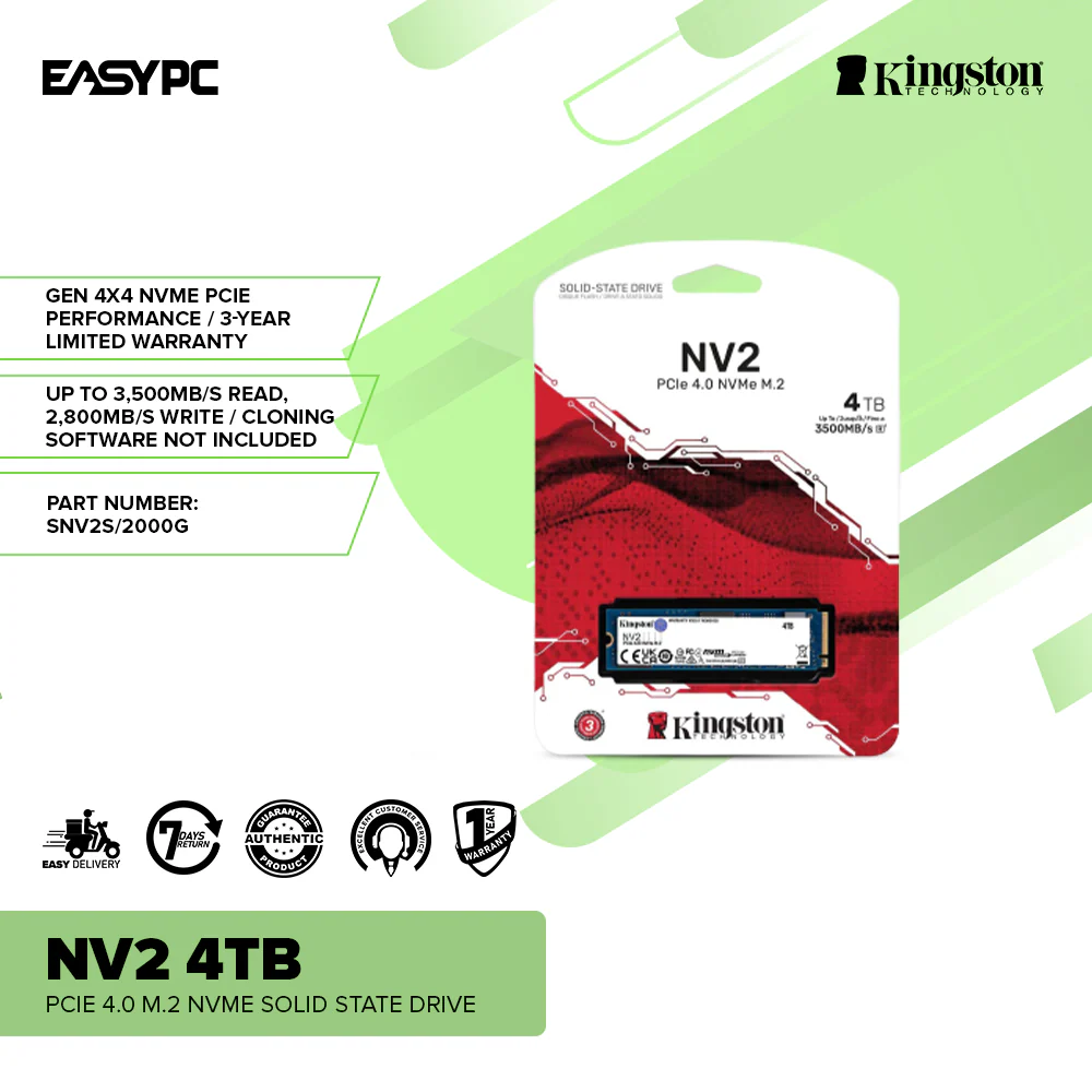 Kingston NV2 4TB PCIe 4.0 M.2 NVME Solid State Drive - Image 2