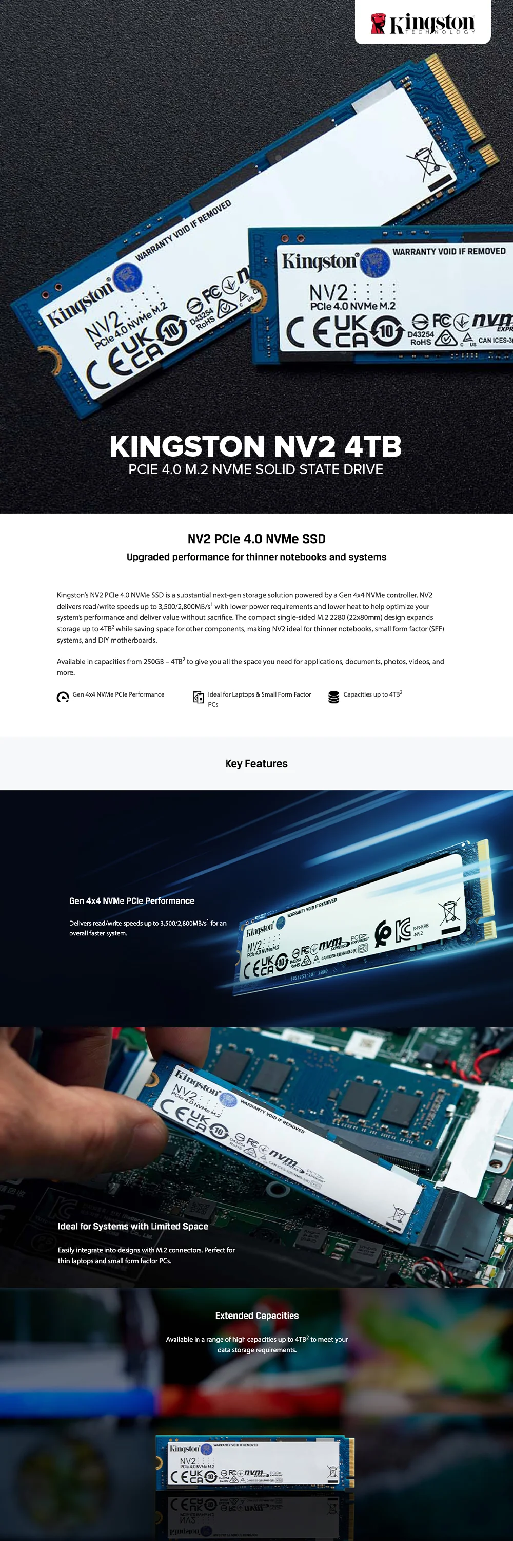 Kingston NV2 4TB PCIe 4.0 M.2 NVME Solid State Drive - Image 6